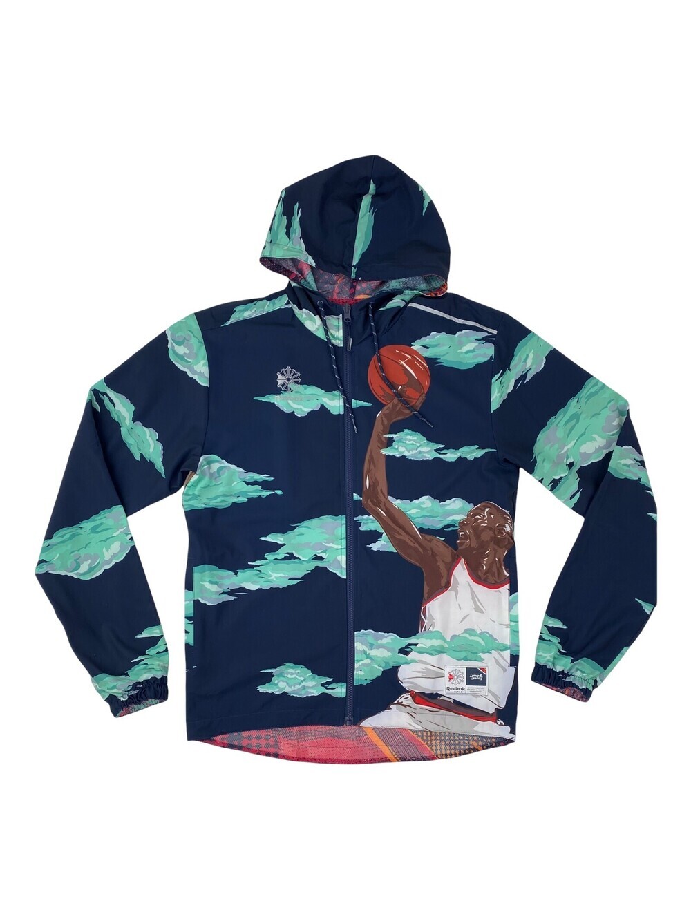 Reebok Mens Reversible All Over Print Windbreaker Jacket Size S